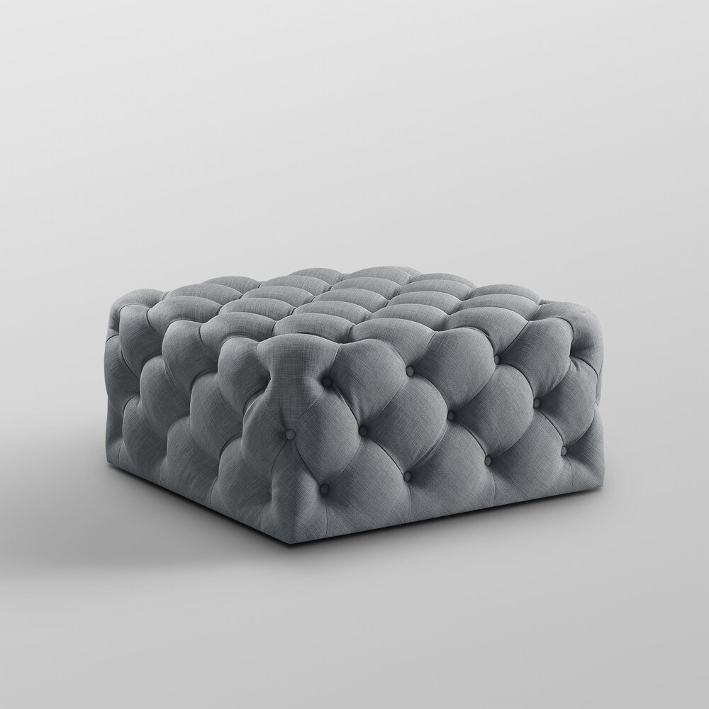 Gordon Diamond Tufted Square Shape Cocktail Ottoman