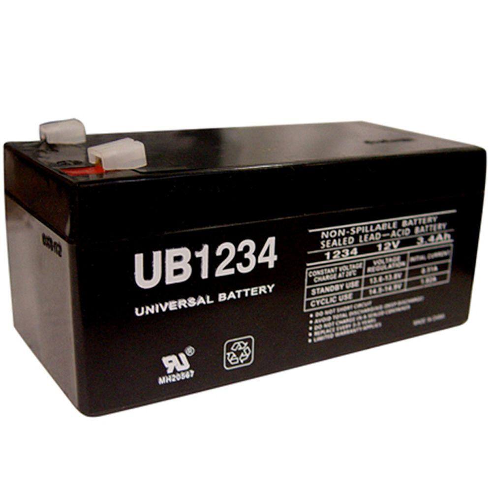 UPG 12-Volt 3.4 Ah F1 Terminal Sealed Lead Acid (SLA) AGM Rechargeable Battery UB1234