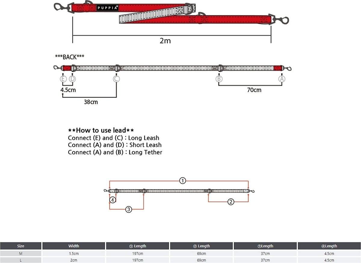 Puppia Trek Lead Dog Leash