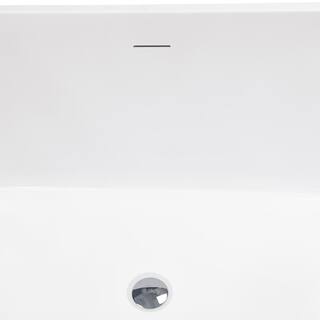 AKDY 59 in. Fiberglass Double Ended Flatbottom Non-Whirlpool Bathtub in Glossy White BT0120