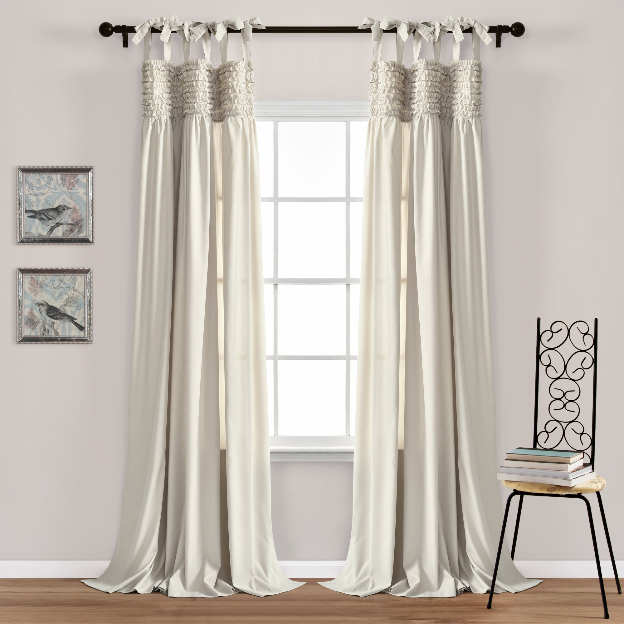 Lydia Ruffle Window Curtain Panel Set