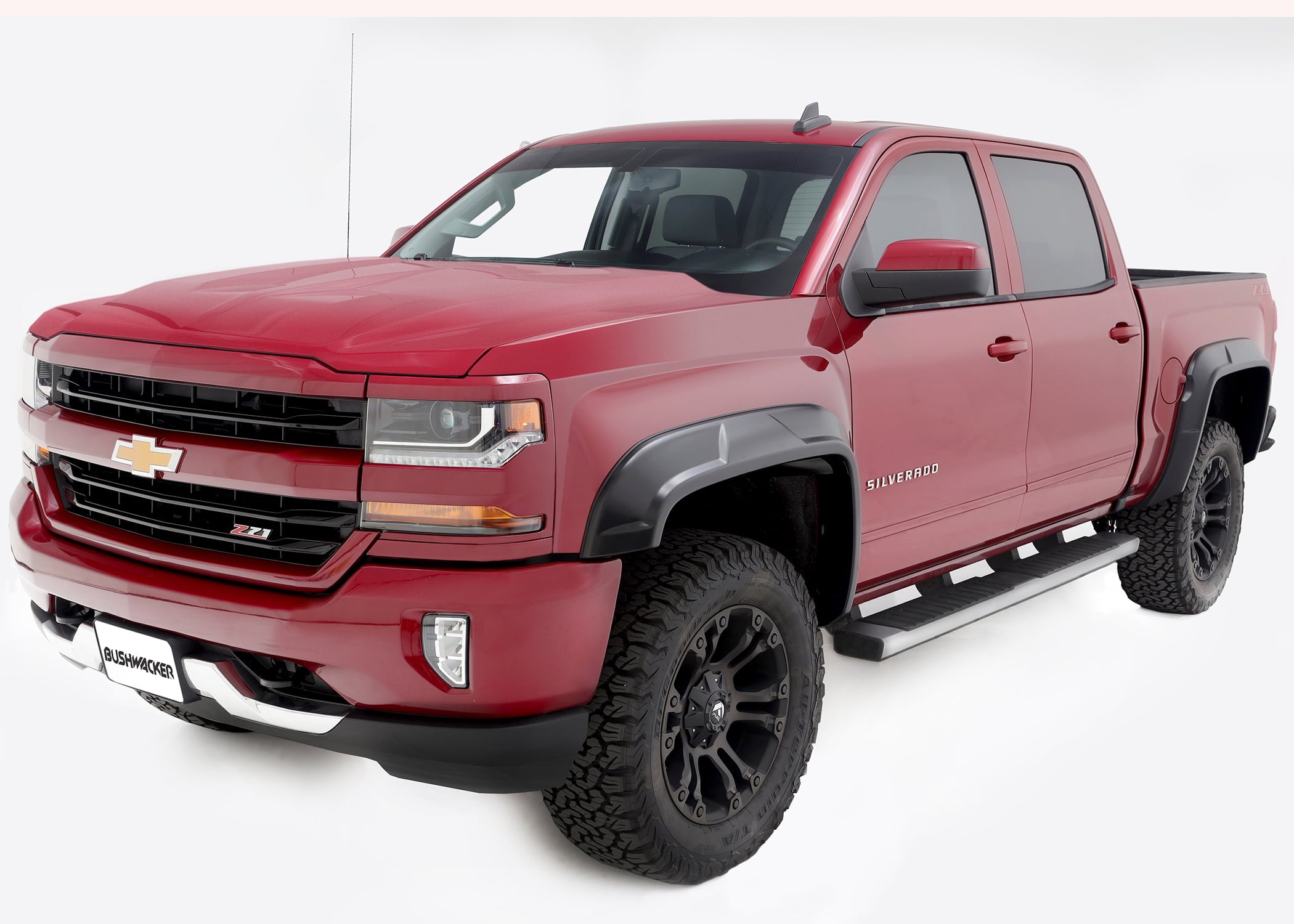 Bushwacker 40944-02 Black DRT Style Fender Flares， 4 Piece for 2014-2018 Silverado 1500 w/5.8' Bed