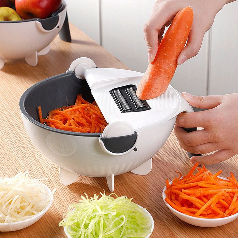 Department Store 9 In 1 Multi-function Vegetable Cutting Artifact; Household Potato Shredding Machine; Manual Kitchen Artifact; Cutting Vegetable Draining