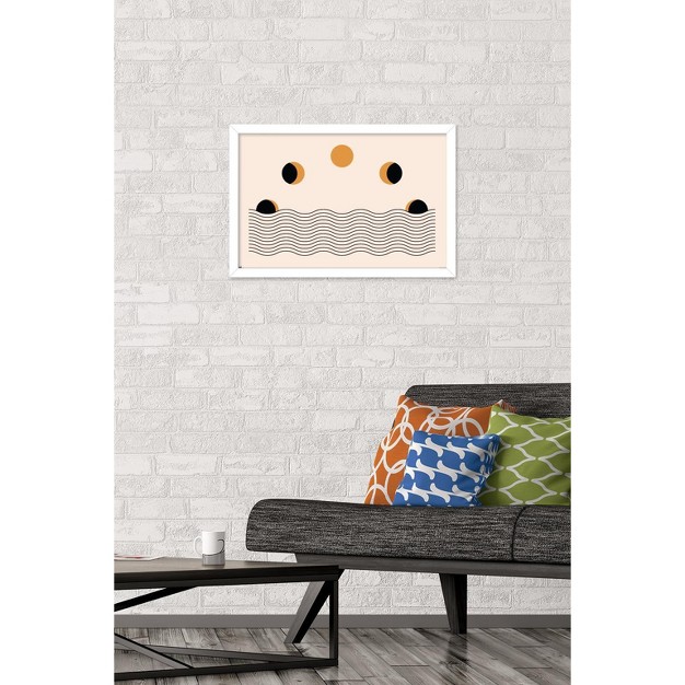 Trends International Abstract Moon Phases Framed Wall Poster Prints