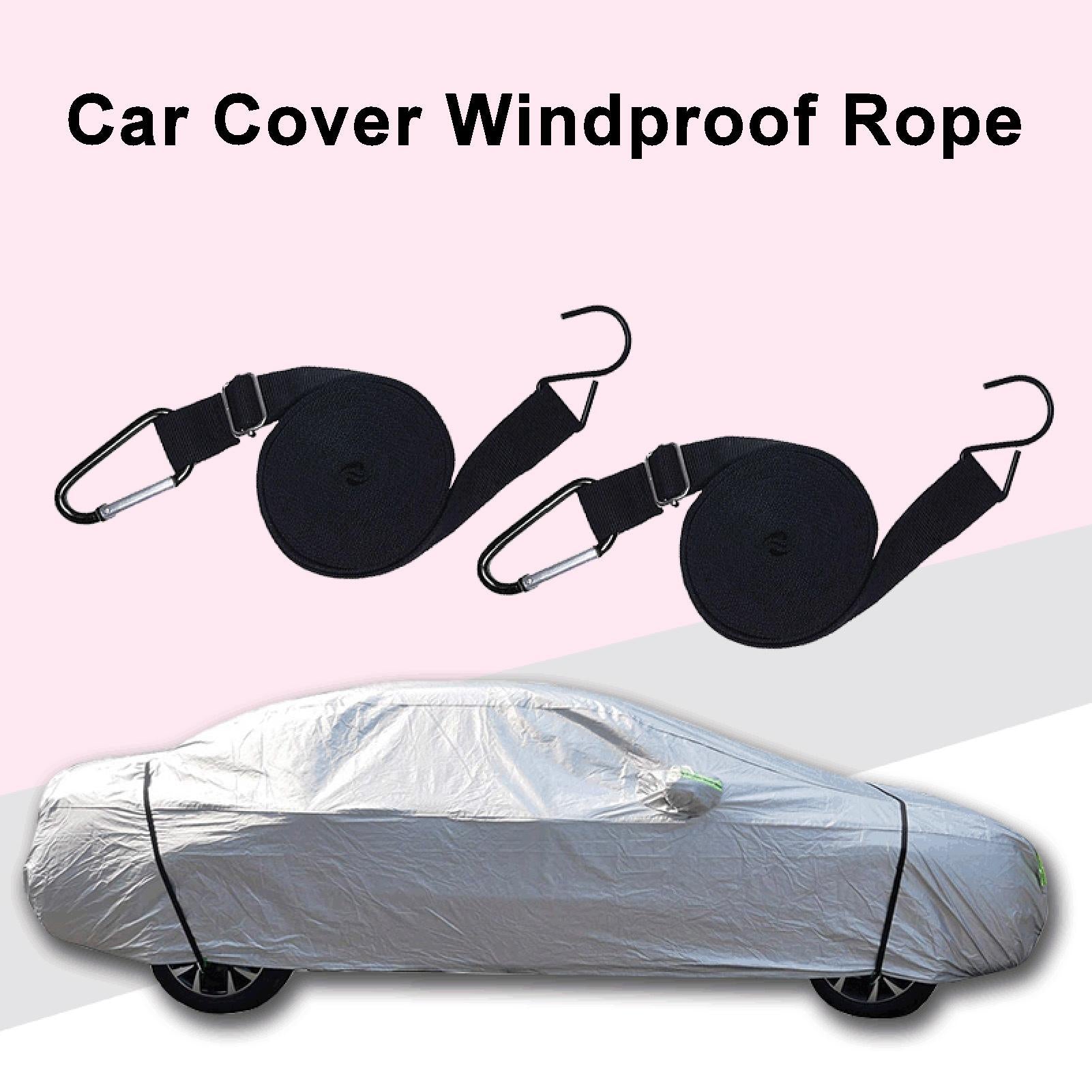 Car Cover Windproof Rope 2pcs Adjustable Polyester Straps Protect Your Cover in Heavy Winds Universal Fit for Most Cars and SUVs