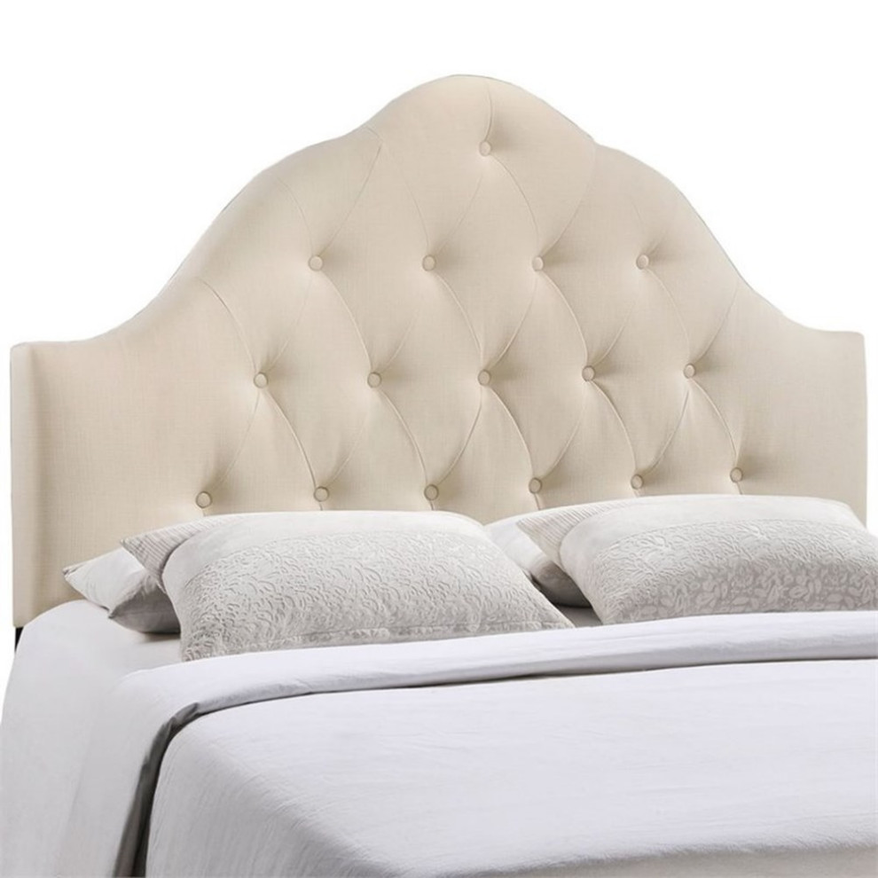 Modway Sovereign Full Upholstered Polyester Fabric Headboard in Ivory   Transitional   Headboards   by Homesquare  Houzz