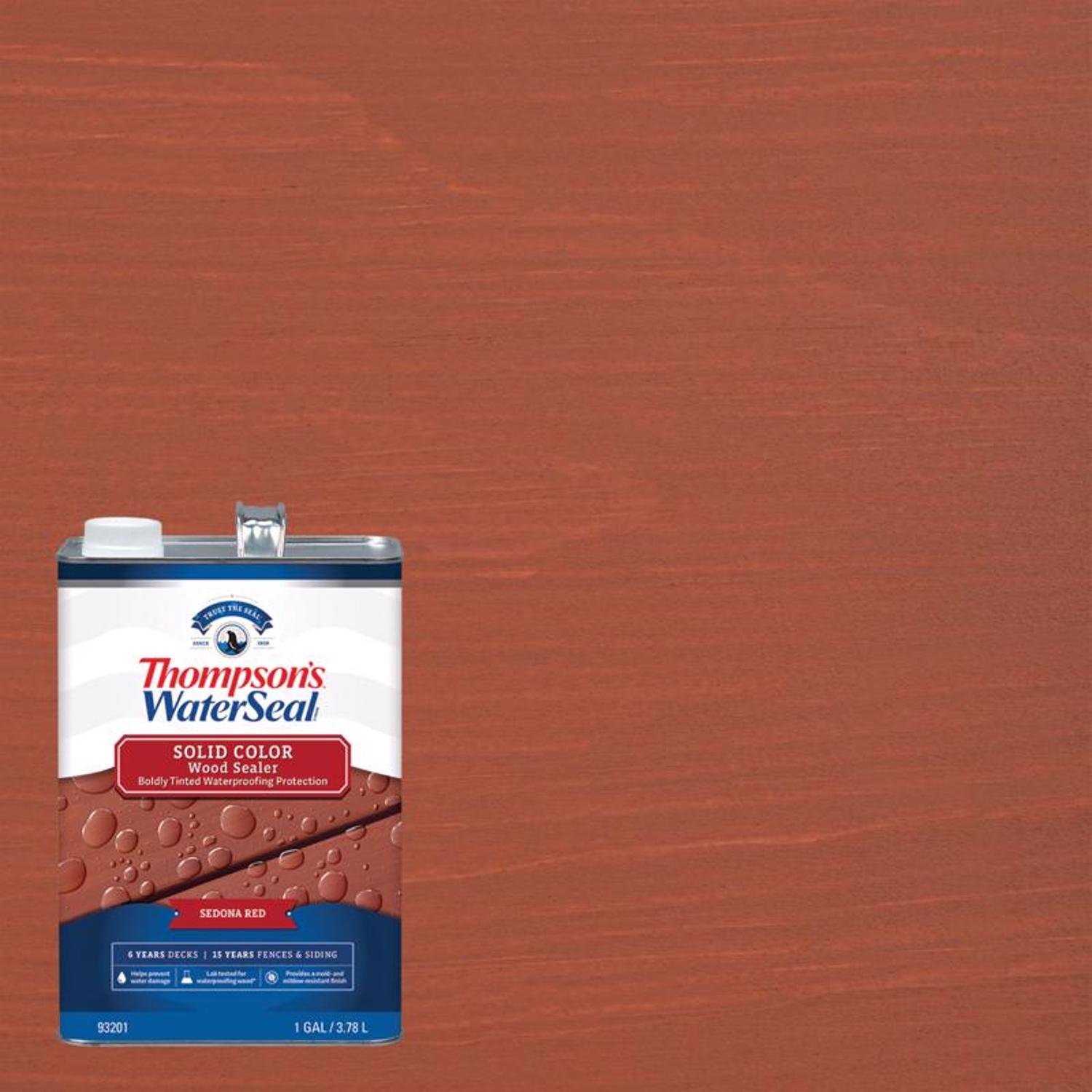 Thompson\u0027s WaterSeal Wood Sealer Solid Sedona Red Waterproofing Wood Sealer 1 gal