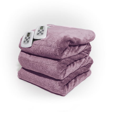 Westerly Queen Size Electric Heated Blanket with Dual Controllers， Purple