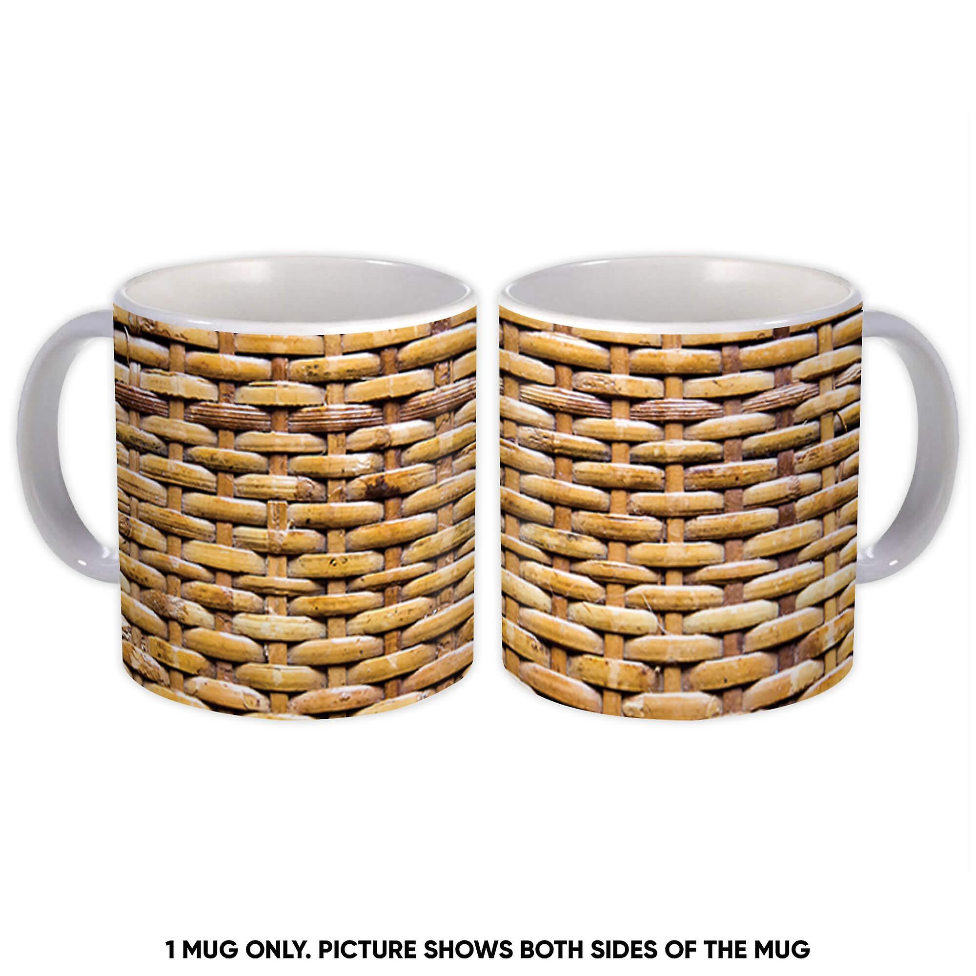 Gift Mug: Woven Bamboo Sticks Seamless