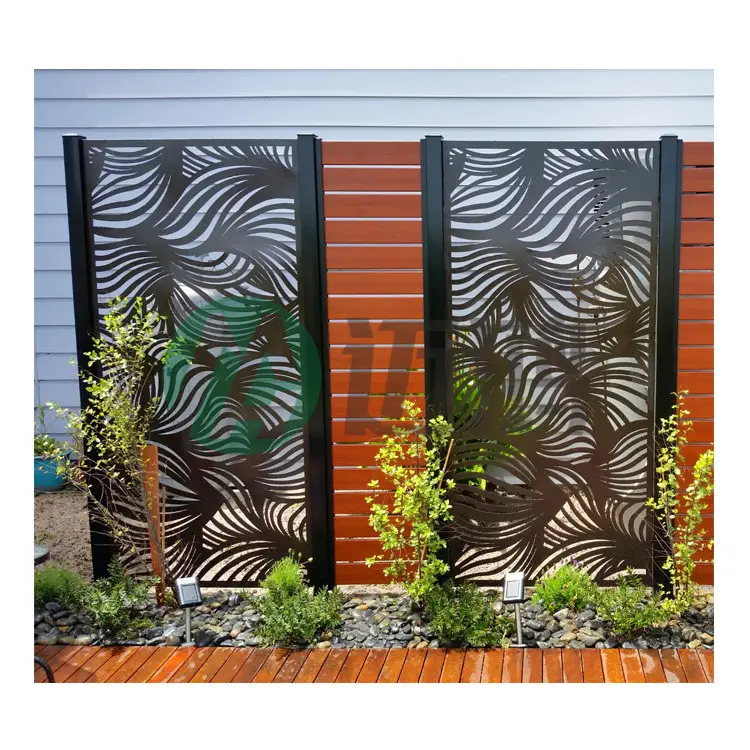 Factory Directly Supply High Quality Aluminum Ornaments Fence Panels Laser Cut Metal Fencing Material Outdoor Garden Screen