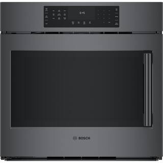 Bosch 800 Series 30 in. Built-In Smart Single Electric Convection Wall Oven w Left SideOpening Door in Black Stainless Steel HBL8444LUC