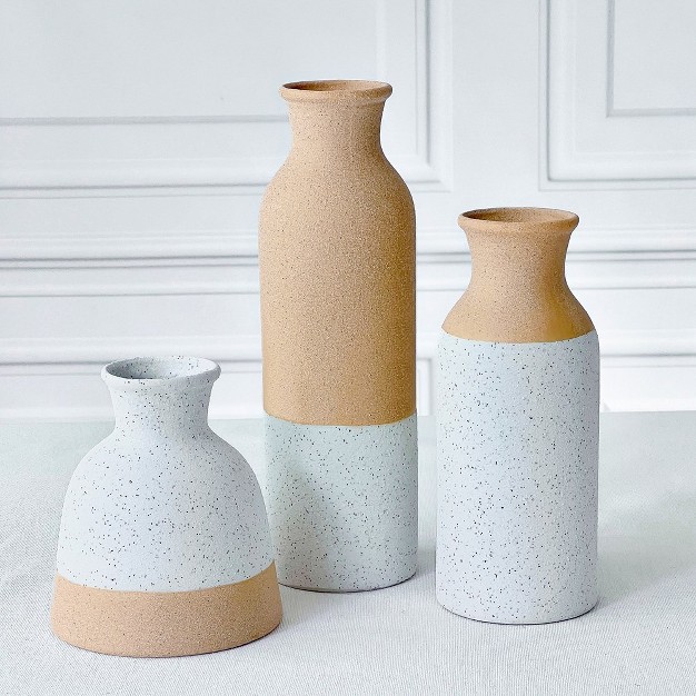 Kate Aspen Modern Farmhouse Vase set Of 3 23276na