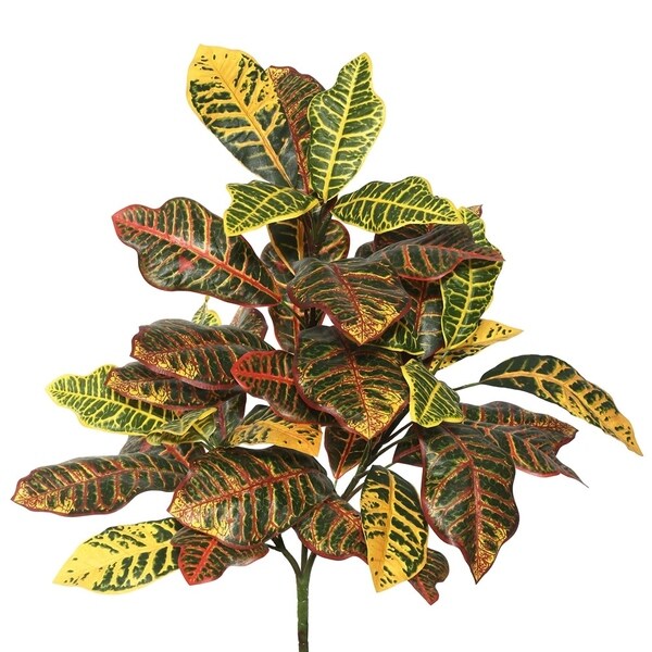 Vickerman 34 Green and Orange Croton Greenery Bush