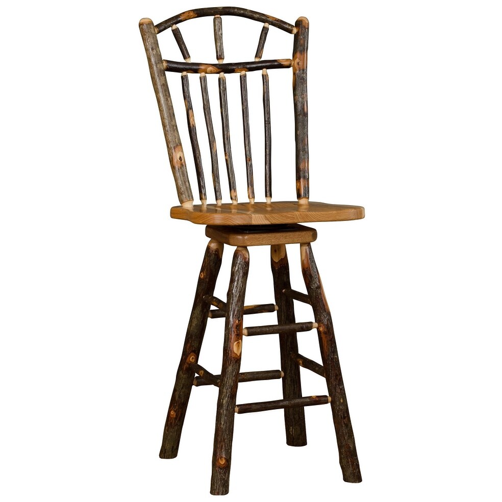 Hickory Log Wagon Wheel Barstool