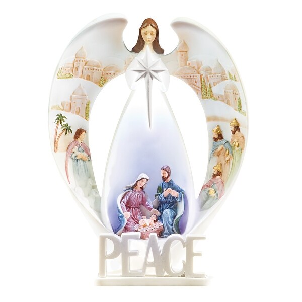 LED Lighted Peace Angel Nativity Figurine