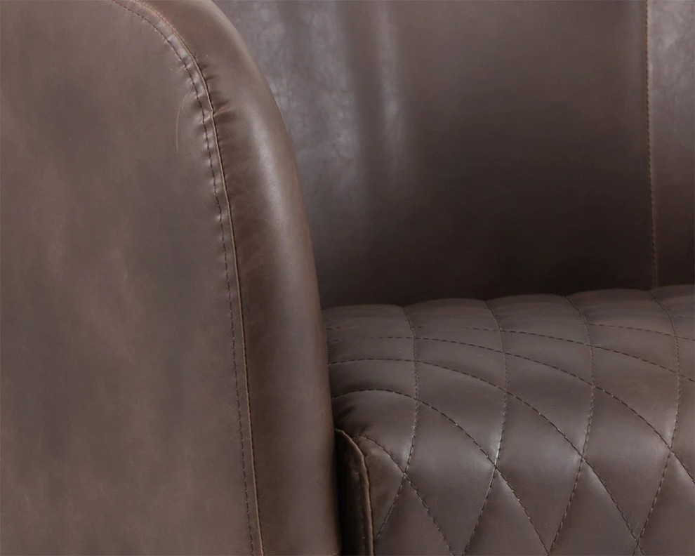 Zenda Swivel Lounge Chair  Havana Dark Brown   Contemporary   Armchairs And Accent Chairs   by Peachtree Fine Furniture  Houzz