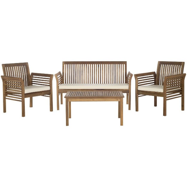 Carson 4 Piece Patio Outdoor Conversation Set Safavieh