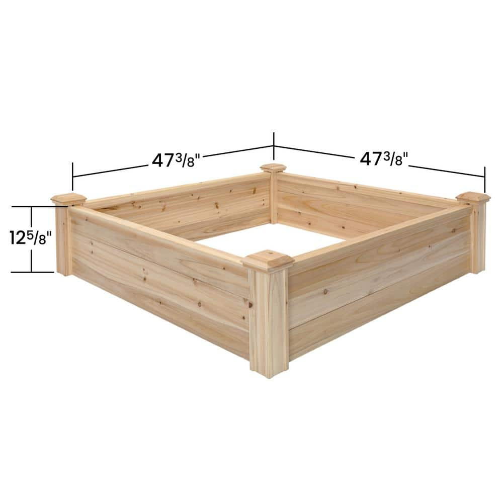 Outdoor Essentials Heirloom 4 ft. x 4 ft. Deluxe Cedar Raised Garden Bed (Tool Free) 472551