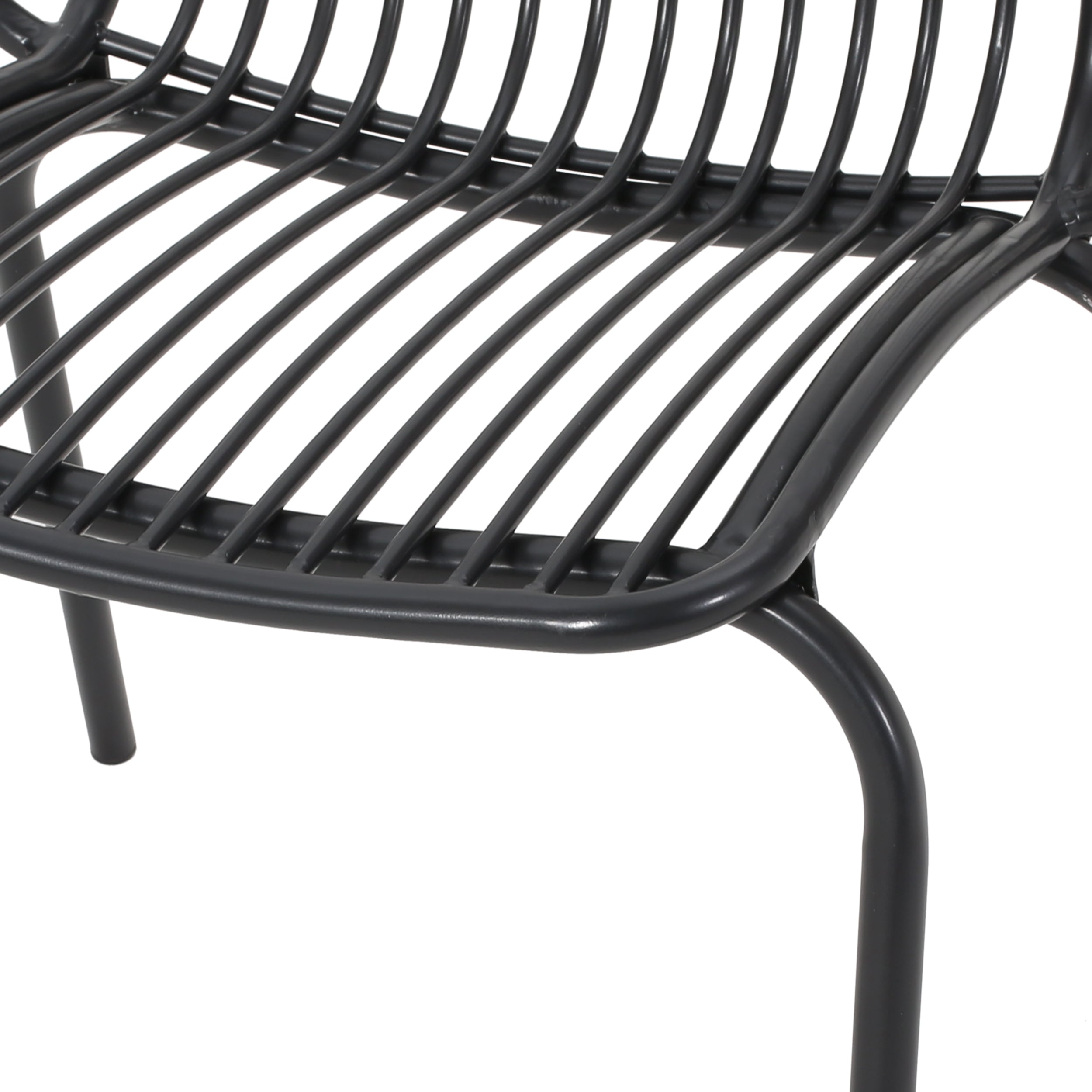 Emily Outdoor Modern Iron 2 Seater Chat Set