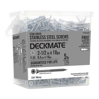 Deckmate #10 2-12 in. Internal Square Flat-Head Wood Deck Screws 5 lbs.-Box (378-Piece) 115855