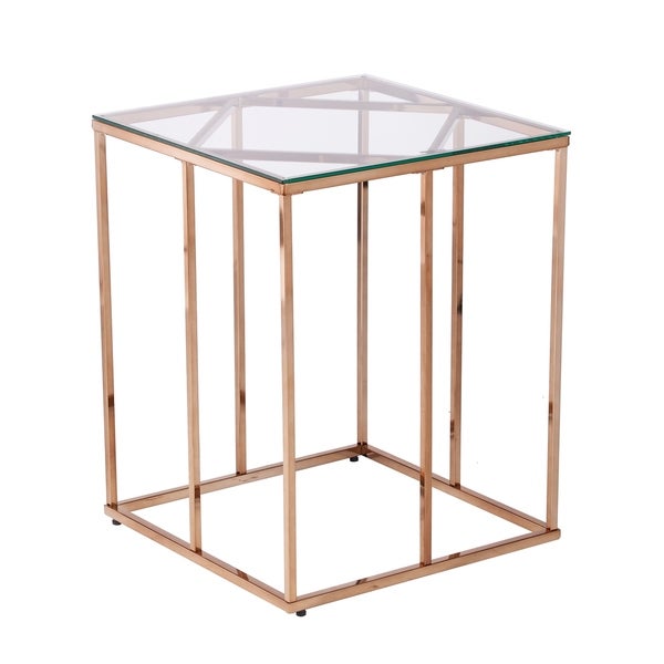 SEI Furniture Nindel Contemporary Champagne Metal Side Table