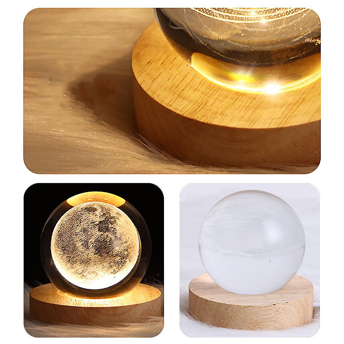 3d Crystal Ball Moon Planet Globe Table Lamp Usb Led Night Light Home Decor Gift W12412836