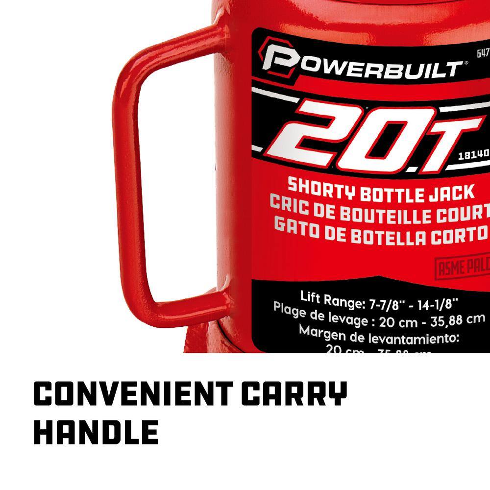 Powerbuilt 20 -Ton Shorty Bottle Jack 647504