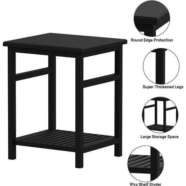 Modern Bamboo 2-Tier End Table/Side Table/Nightstand