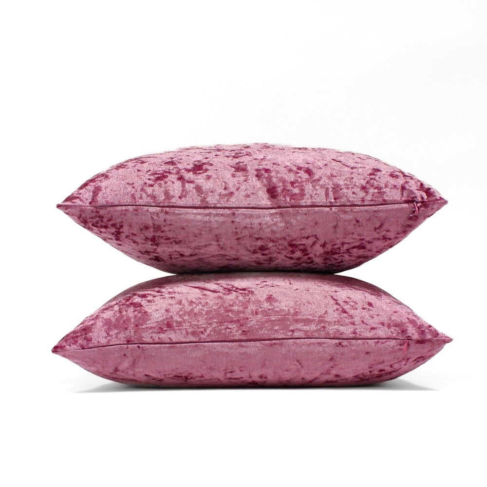 Glow's Avenue Square Velvet Solid Color Throw Pillow Cover Set of 2