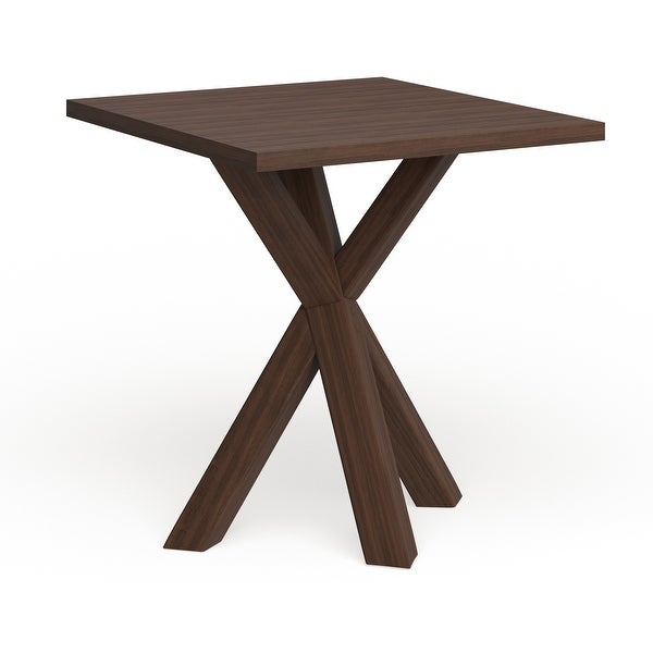 Strick and Bolton Lempicka End Table with 1-inch Thick Solid Walnut Top and Stylish X-detailing