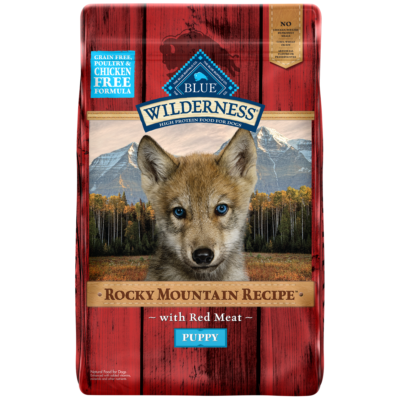 Blue Buffalo Wilderness Grain-Free Rocky Mountain With Red Meat Recipe Puppy Dry Dog Food， 22 Lb. Bag