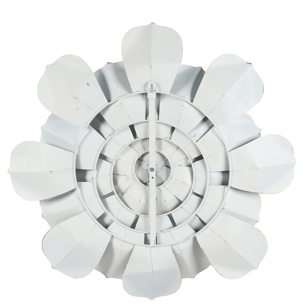 Light Blue Metal Flower Wall Decor