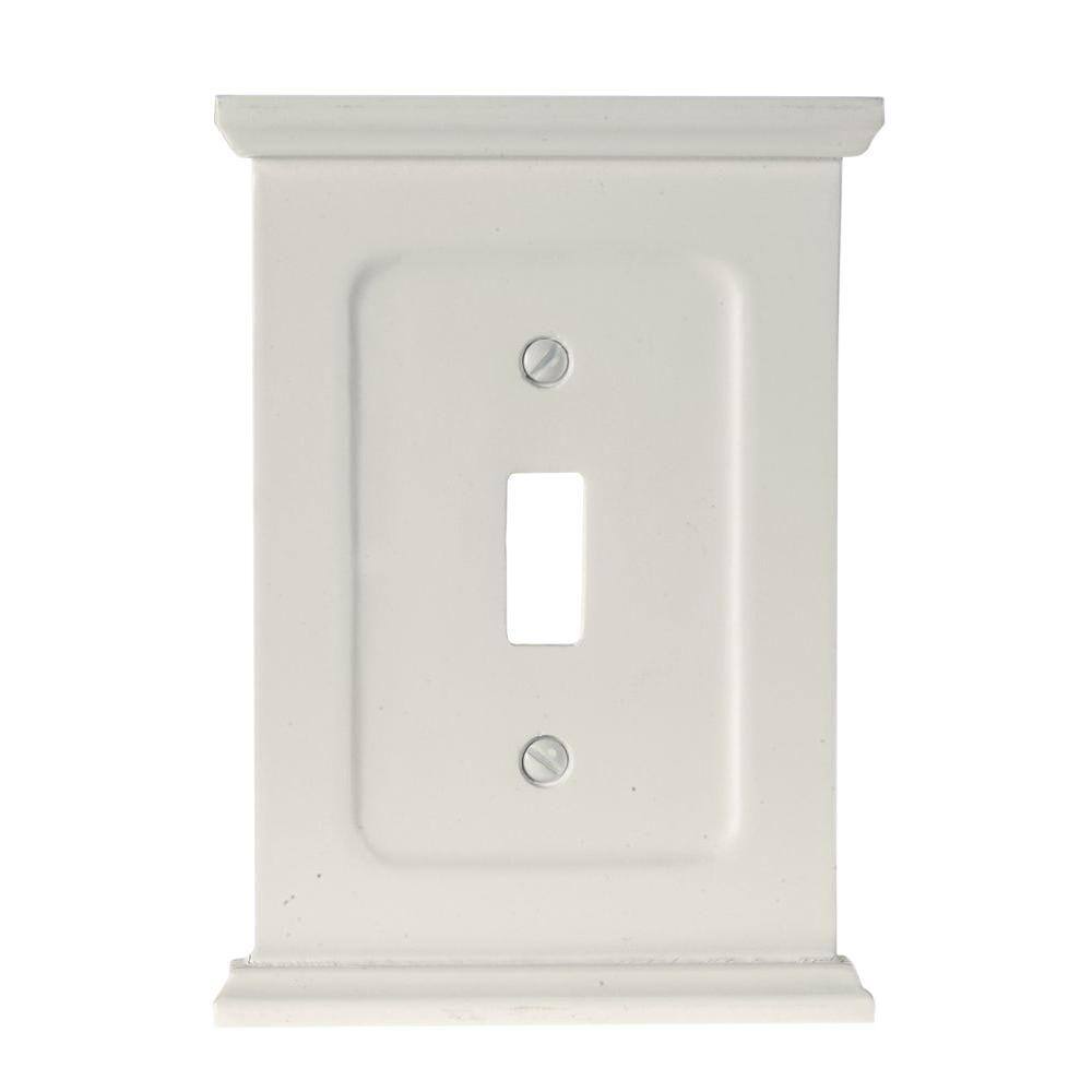 AMERELLE Mantel 1 Gang Toggle Wood Wall Plate - White 178TW