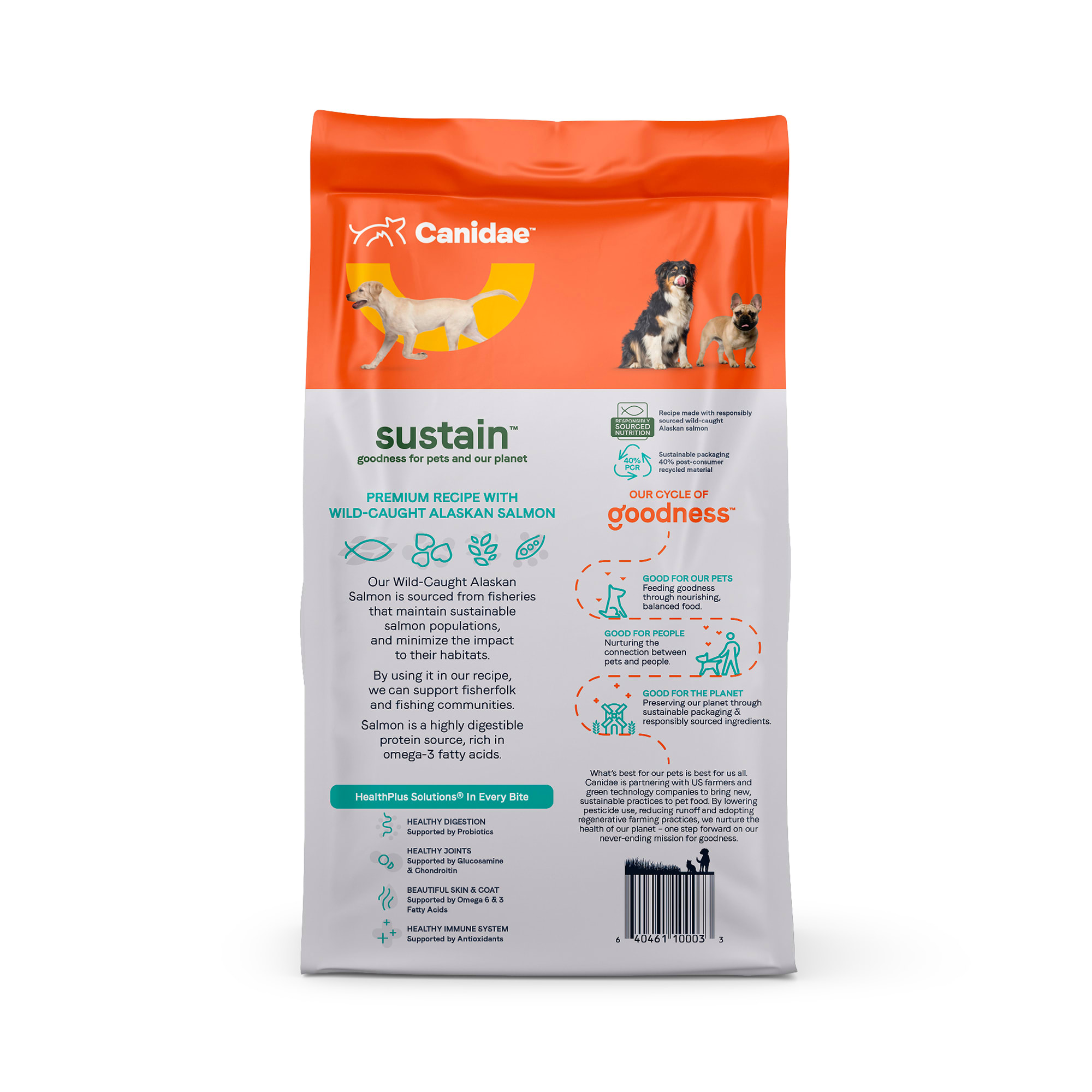 Canidae Sustain Premium Recipe with Wild-Caught Alaskan Salmon Adult Dry Dog Food， 18 lbs.