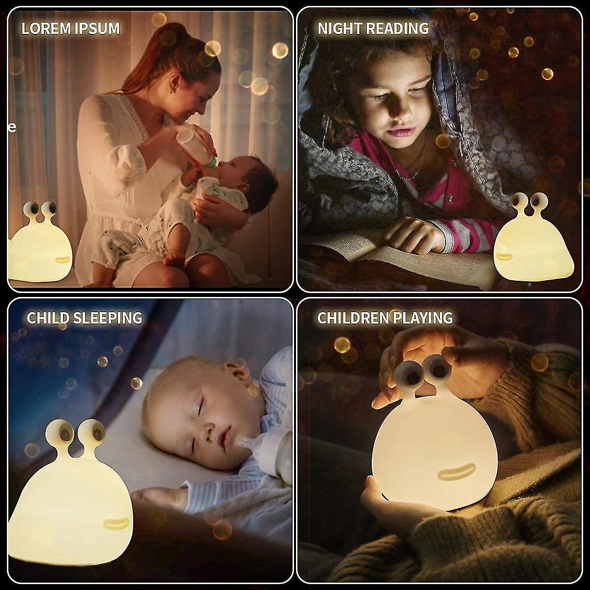 Slug Night Light， Nursery Squishy Lamp， Silicone Night Light For Breastfeeding， Cute Animal Bedside Lamp For Baby Kids Teens， Soft Nightlight