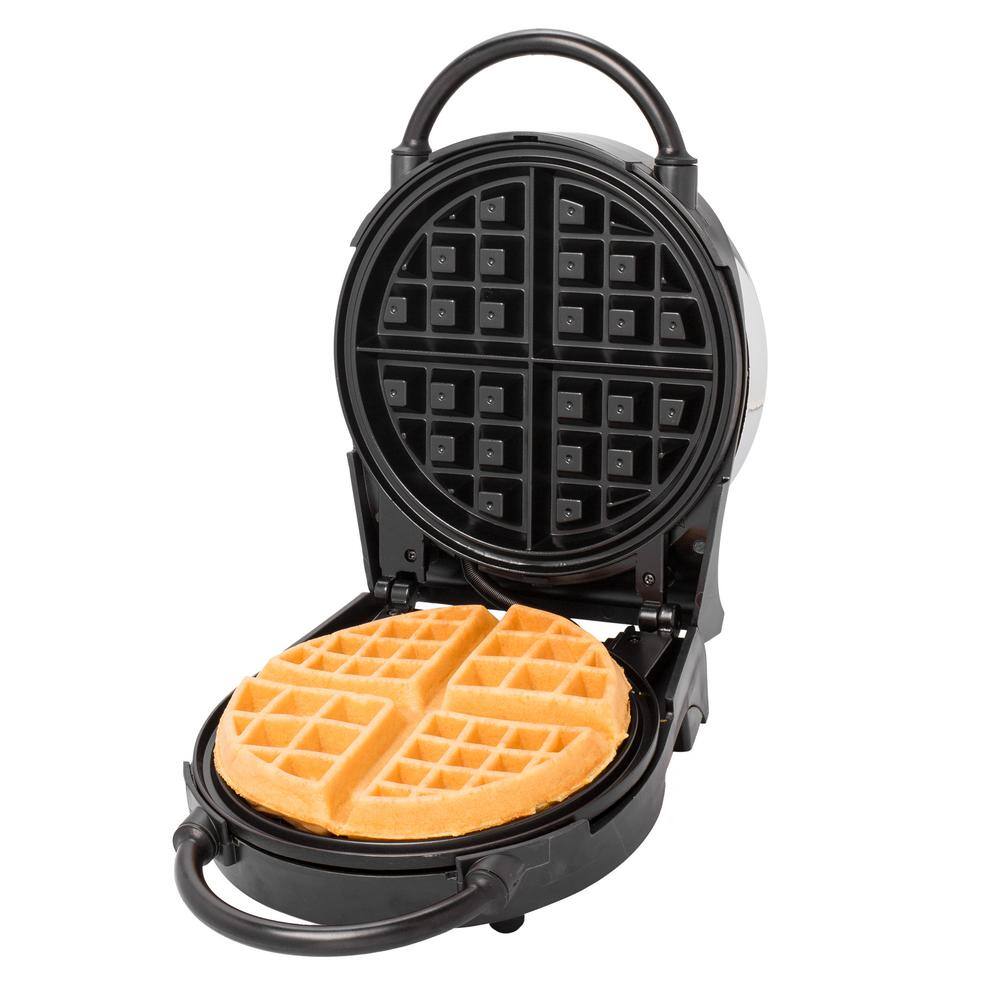 CucinaPro Classic Round 4-Waffle Black Belgian Waffle Maker 1476