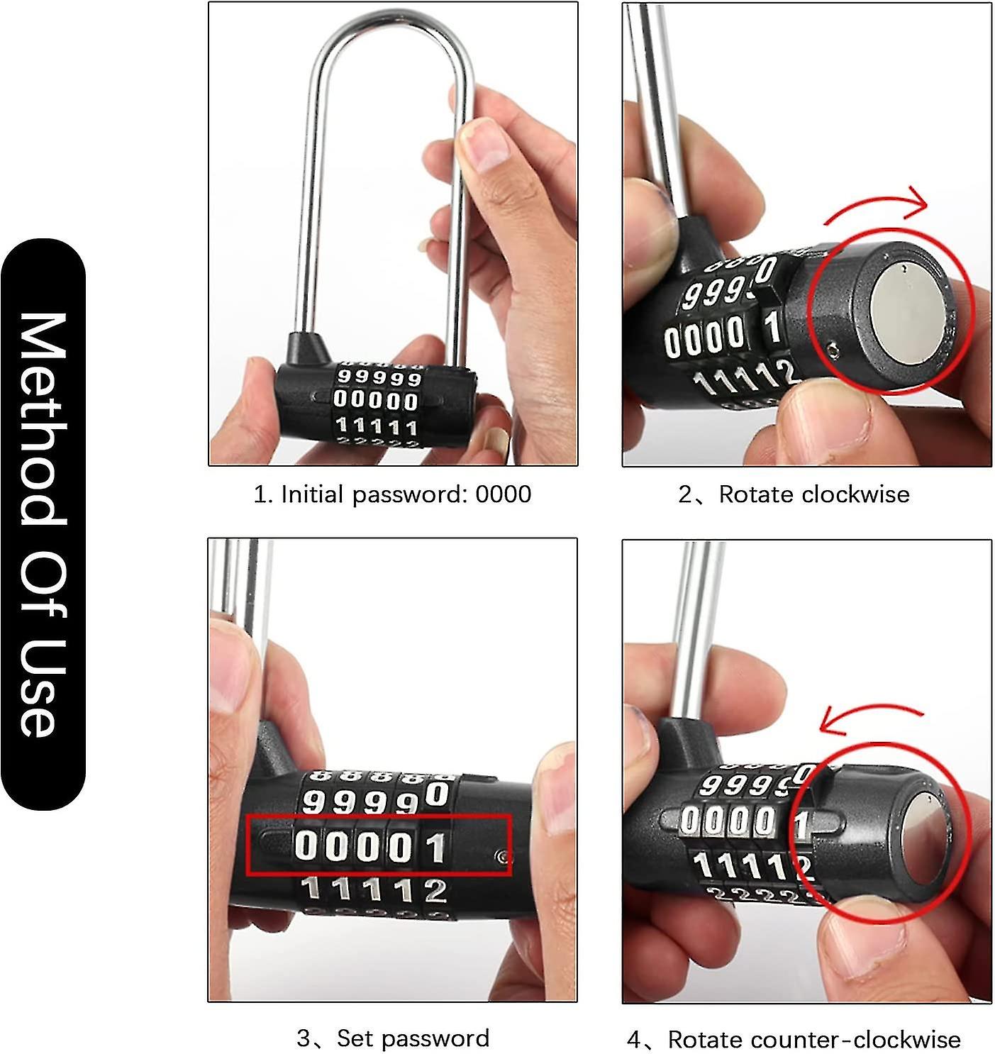 Master Lock Combination Padlock Digital Password Padlock 4 Digit Combination Lock For Gym， School， Work Lockers