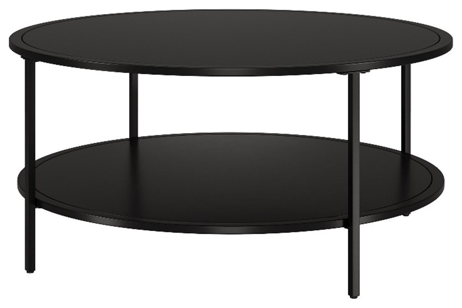 Henn ampHart 36 quotBlackened Bronze Metal/Glass Coffee Table   Transitional   Coffee Tables   by Homesquare  Houzz