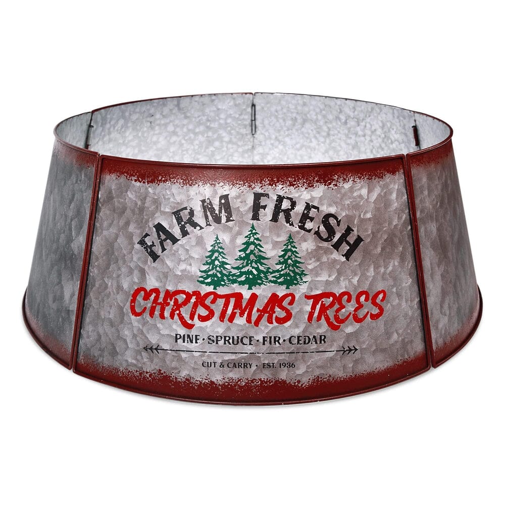 Galvanized Tree Collar - Large To Small Christmas Tree. Adjustable Metal Skirt