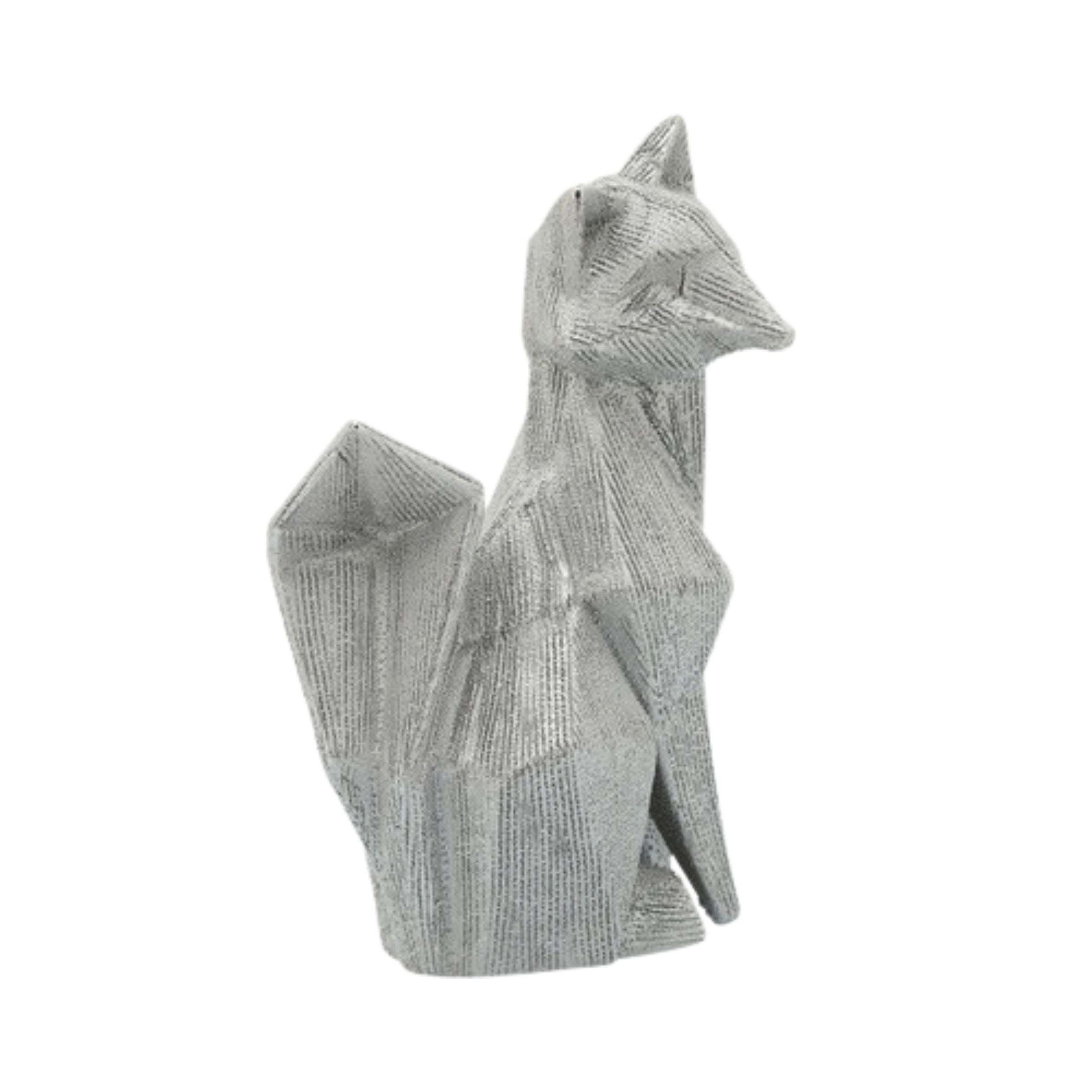 Beaded Fox Ceramic Figurine - Silver 14809-05