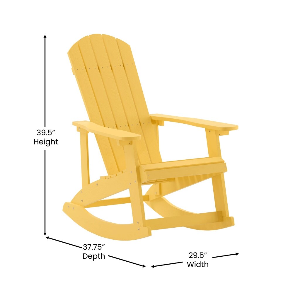 Adirondack Poly Resin Rocking Chairs for Indoor/Outdoor Use   2 Pack