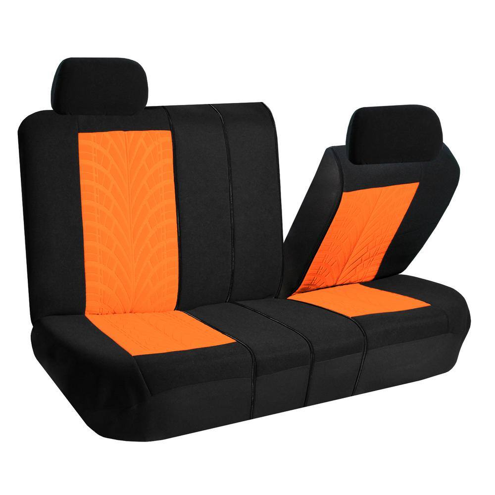 FH Group Polyester 47 in. x 23 in. x 1 in. Travel Master Full Set Car Seat Covers DMFB071115ORANGE