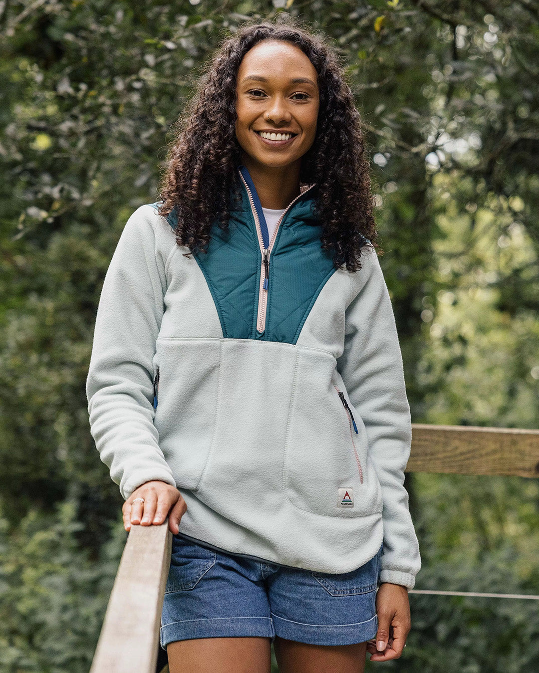 Juana Recycled Polar Hooded Fleece - Surf Spray