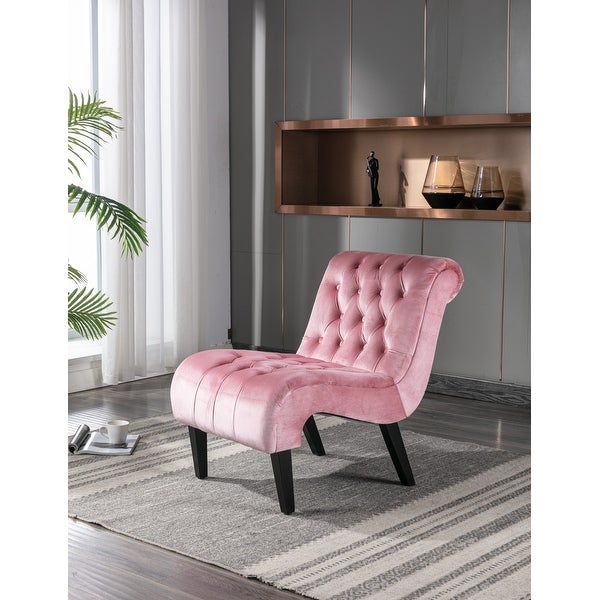 Accent Living Room Chair Leisure Chair Curved Armless Chair for Small Spaces