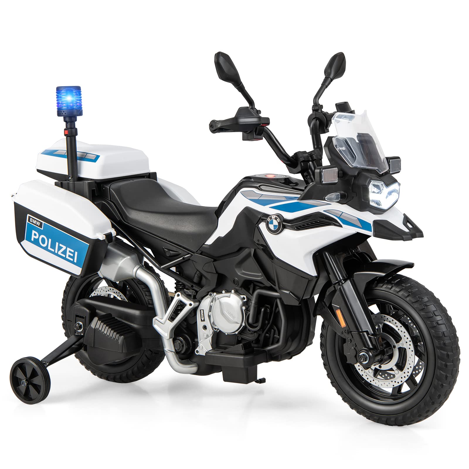 Costzon Kids Ride on Police Motorcycle, 12V Battery Powered Licensed BMW Dirt Bike