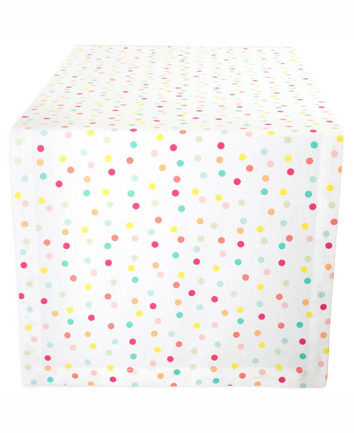 Design Imports Multi Polka Dots Print Table Runner 14 X 108