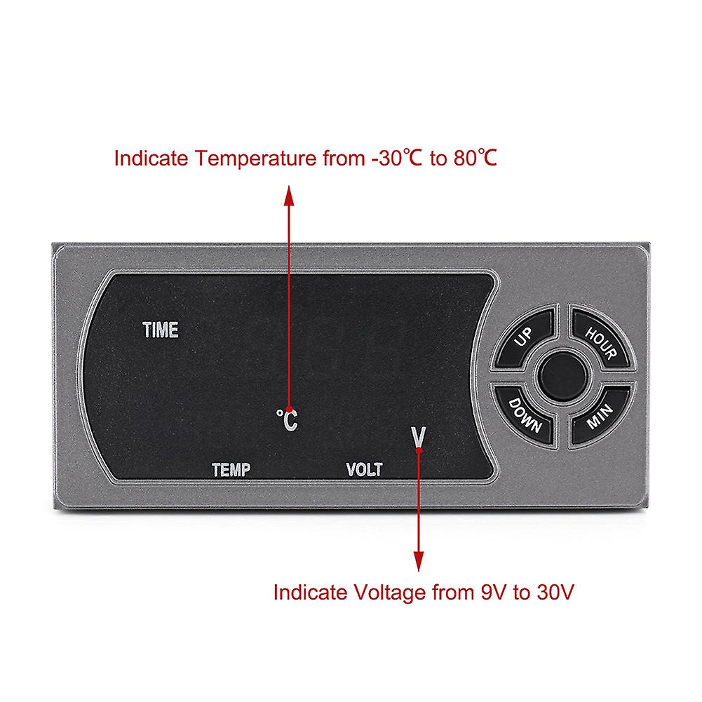 3 In 1 12-24v Car Vehicle Led Digital Clock Thermometer Voltmeter