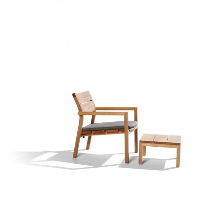 Fauteuil bas salon de jardin teck Kos TRIBU - Fauteuil de jardin bois