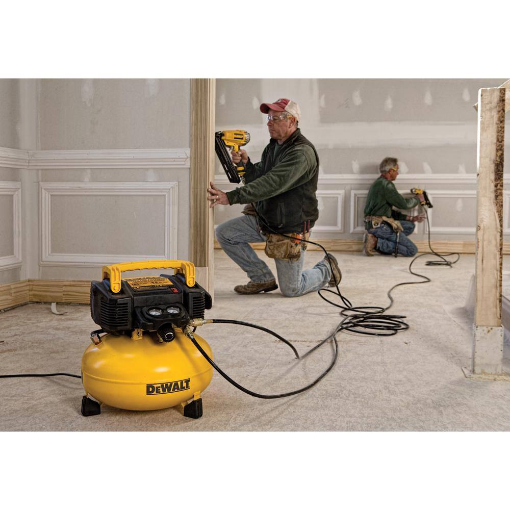 DW 6 Gal. 165 PSI Portable Electric Pancake Air Compressor and Pneumatic 28-Degree Framing Nailer DWFP55126F83WW