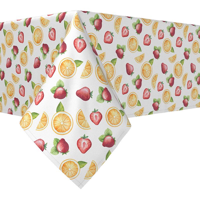 Rectangular Tablecloth， 100% Cotton， 52x104， Watercolor Fruit